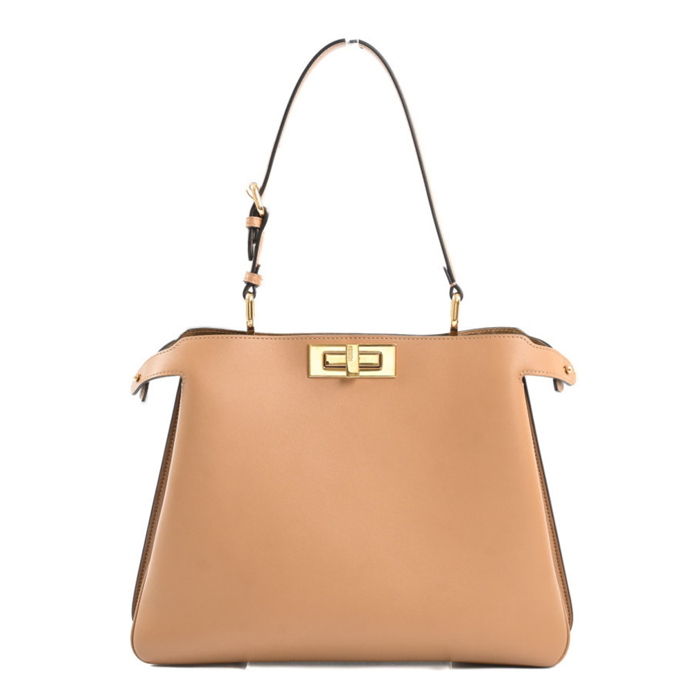 Fendi Beige Soft Peekaboo Handbag Tan